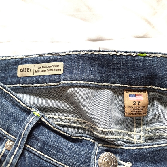 True religion | Blue faded ripped women's CASEY , low rise super skinny Jean - Picture 7 of 14